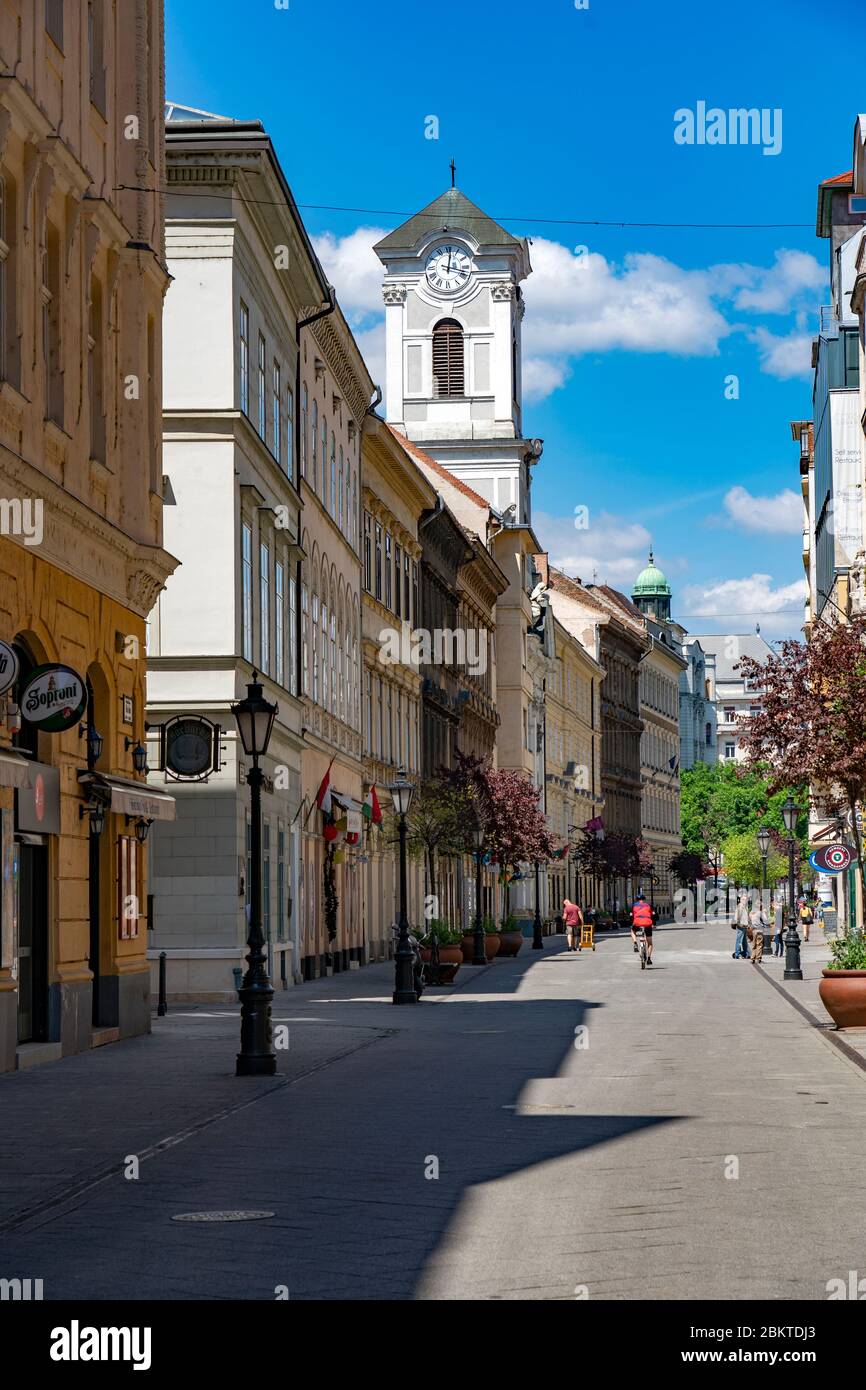 The Vaci street, main pedestrian area of the city in spring time. Stock Photo