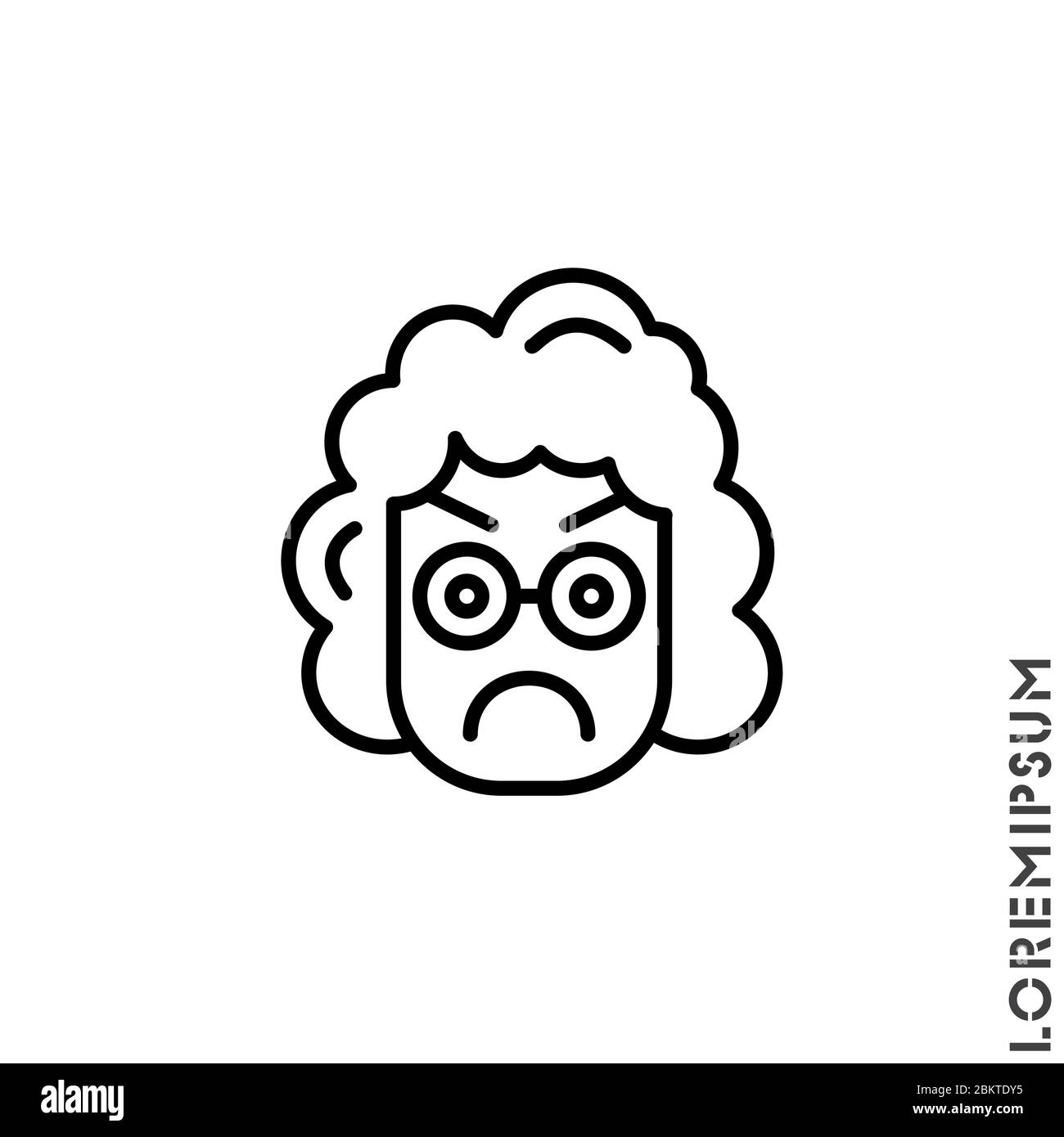 Angry girl, woman icon vector. Furious Face Emoticon Icon Vector
