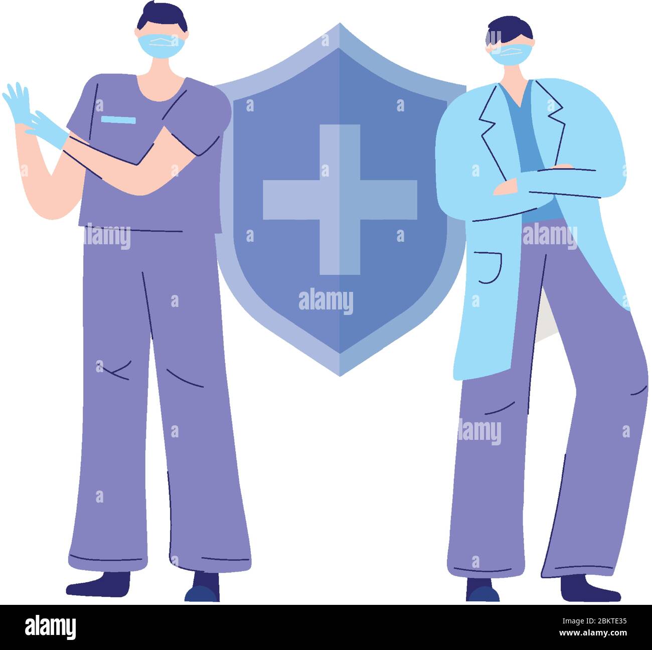 thanks doctors nurses, physicians with medical mask protection vector ...