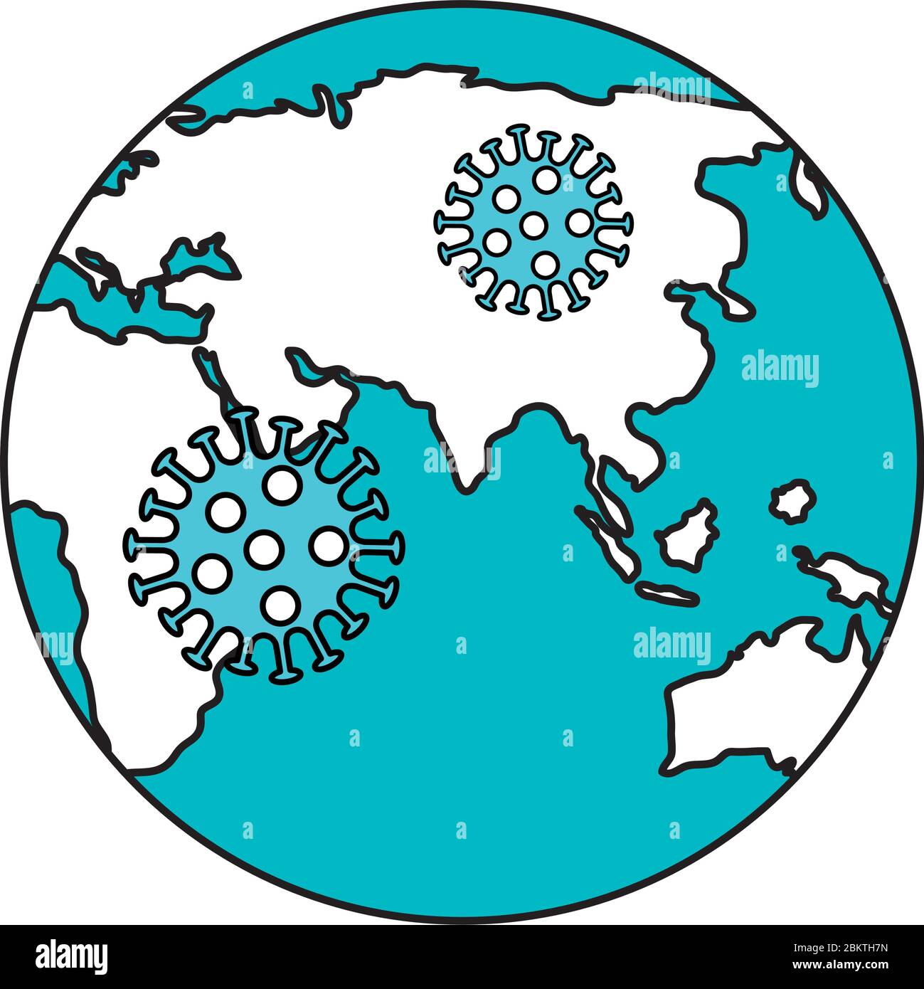 planet earth with covid19 particles Stock Vector Image & Art - Alamy