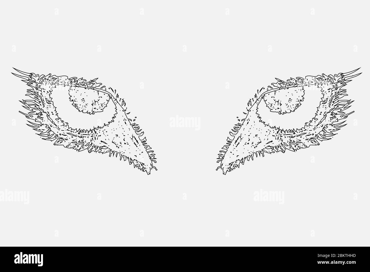 The eyes of a wild animal drawn by hand.  Stock Vector