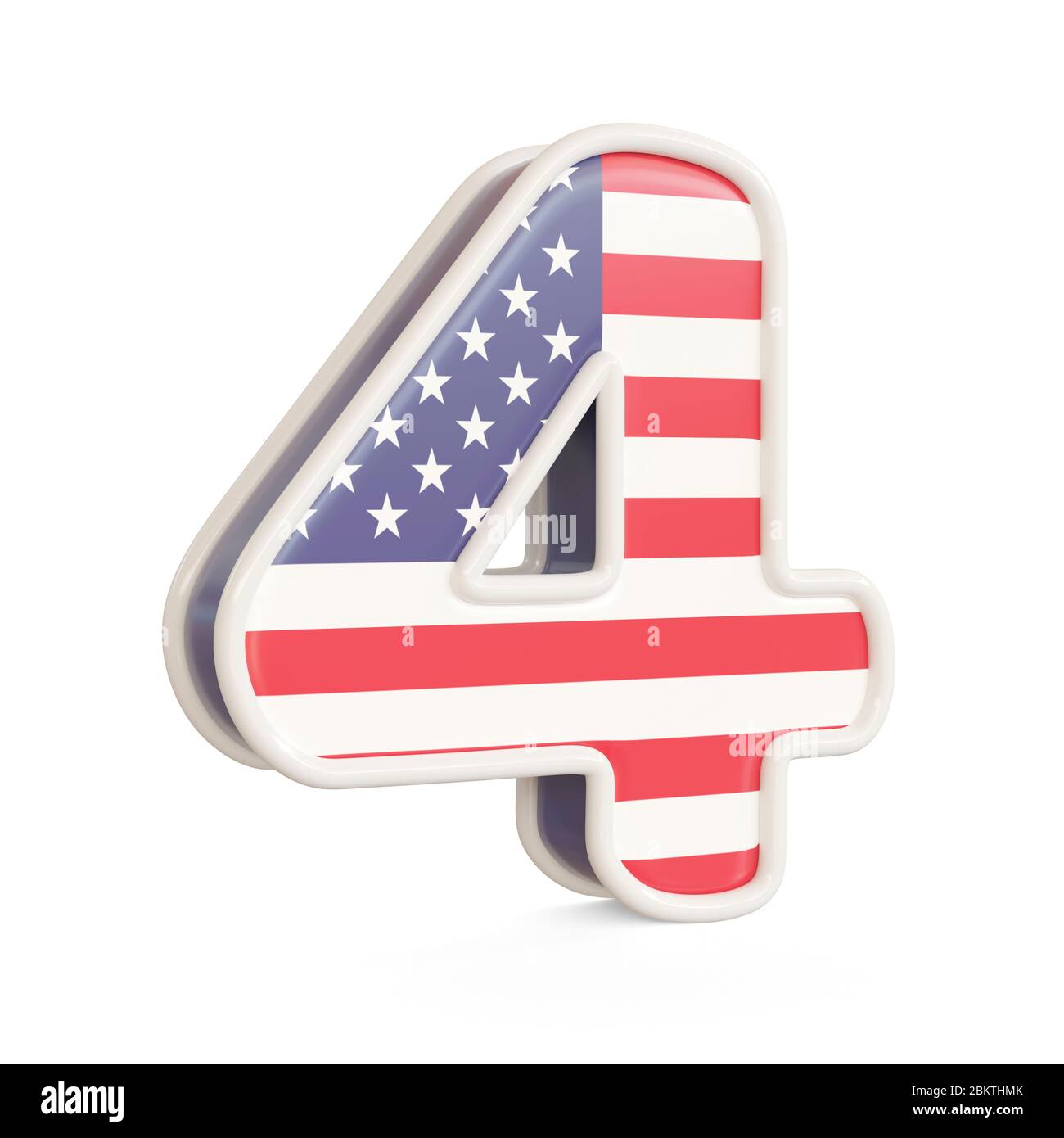 American flag numbers isolated on a white background. 3d image Stock