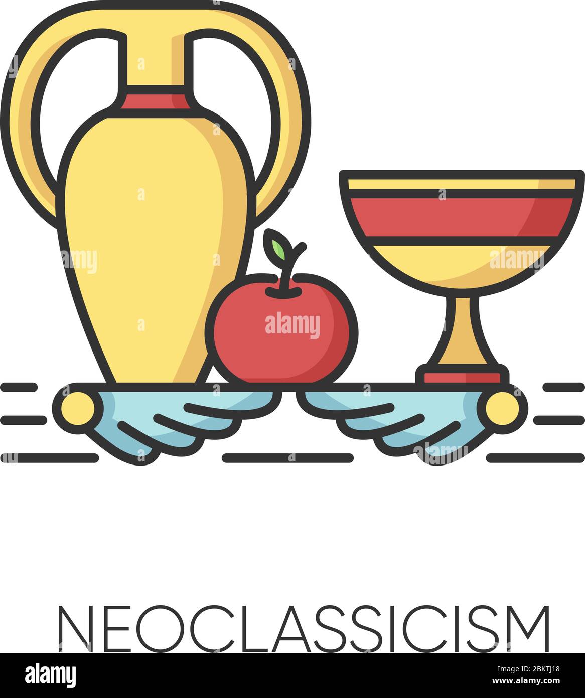 Neoclassicism RGB color icon Stock Vector