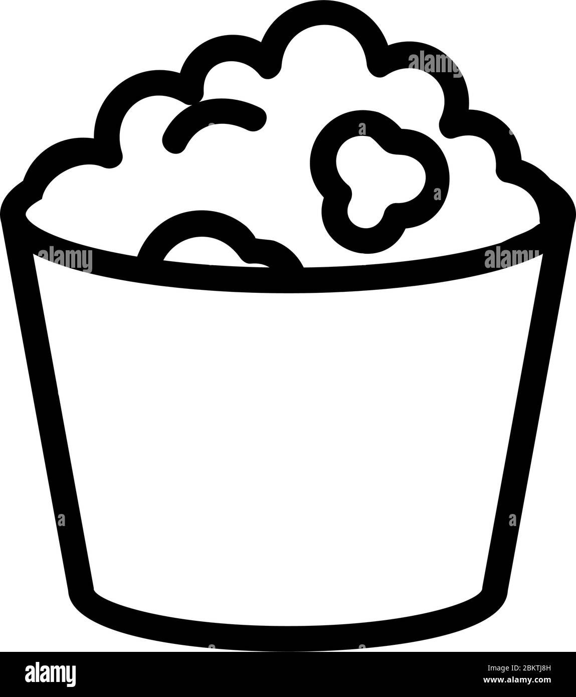 bucket of popcorn icon vector outline illustration Stock Vector Image