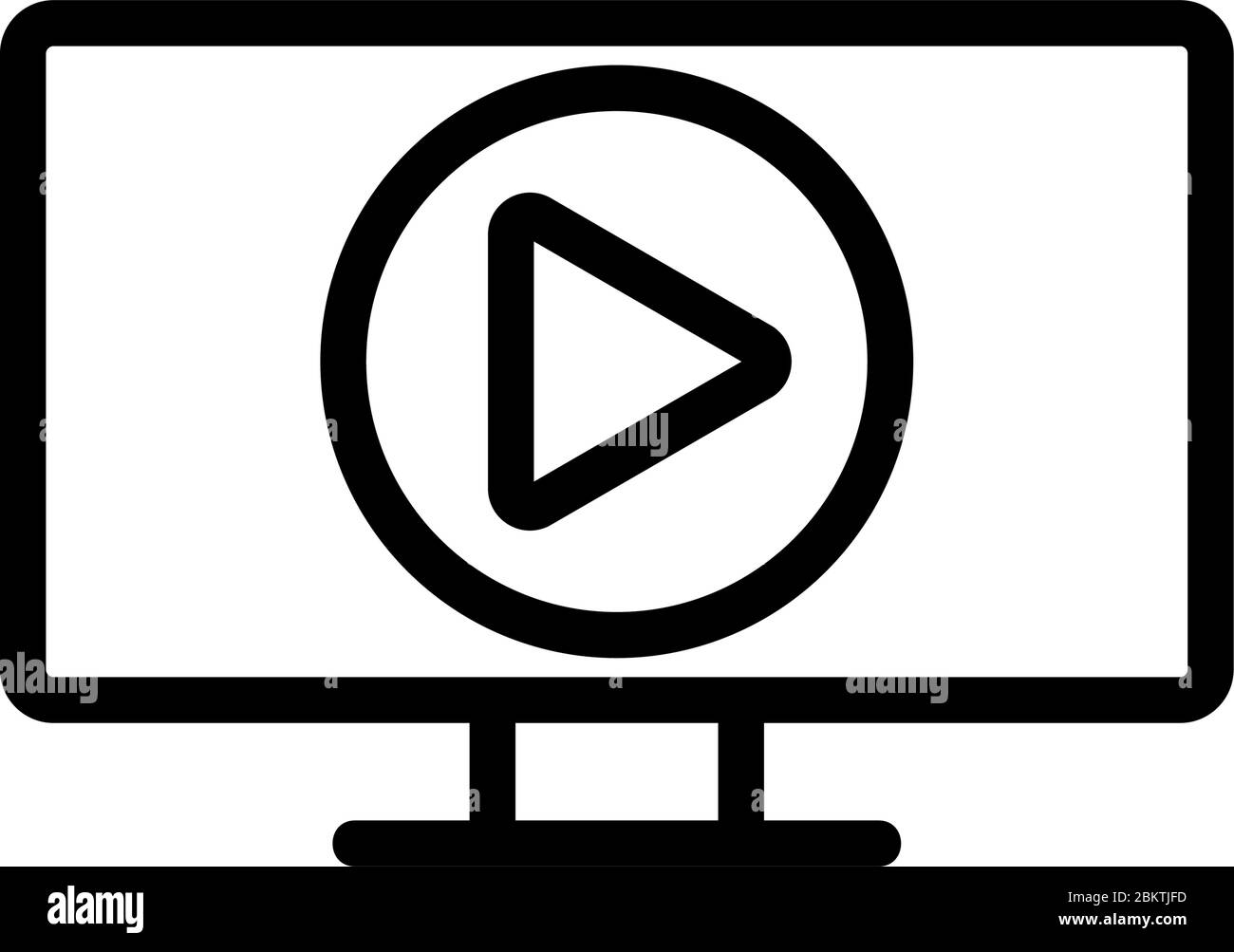 Watching Youtube On Tv Icon Vector Outline Illustration Stock Vector Image Art Alamy