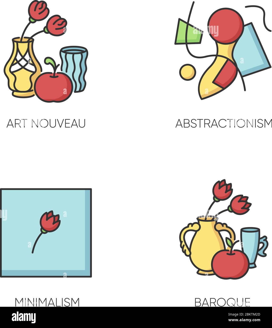 Art movements RGB color icons set Stock Vector Image & Art Alamy