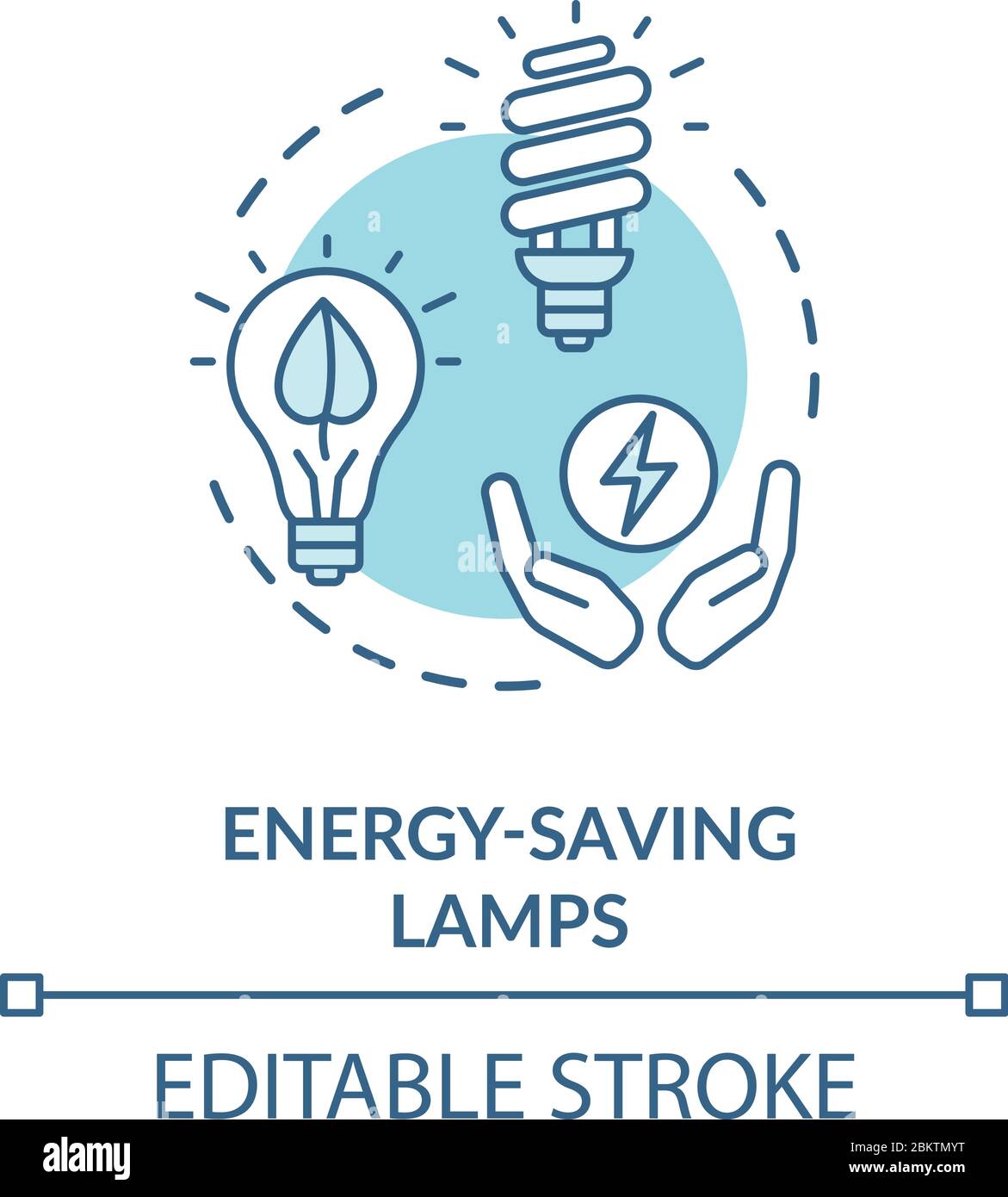 Energy saving lamp turquoise concept icon Stock Vector