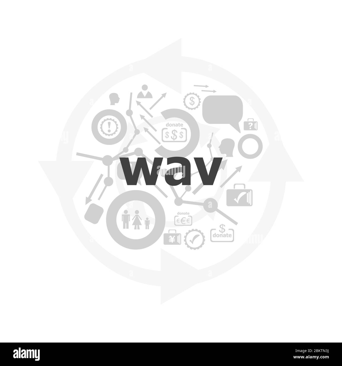 wav word on digital screen. digital concept . Icon and button set Stock Photo