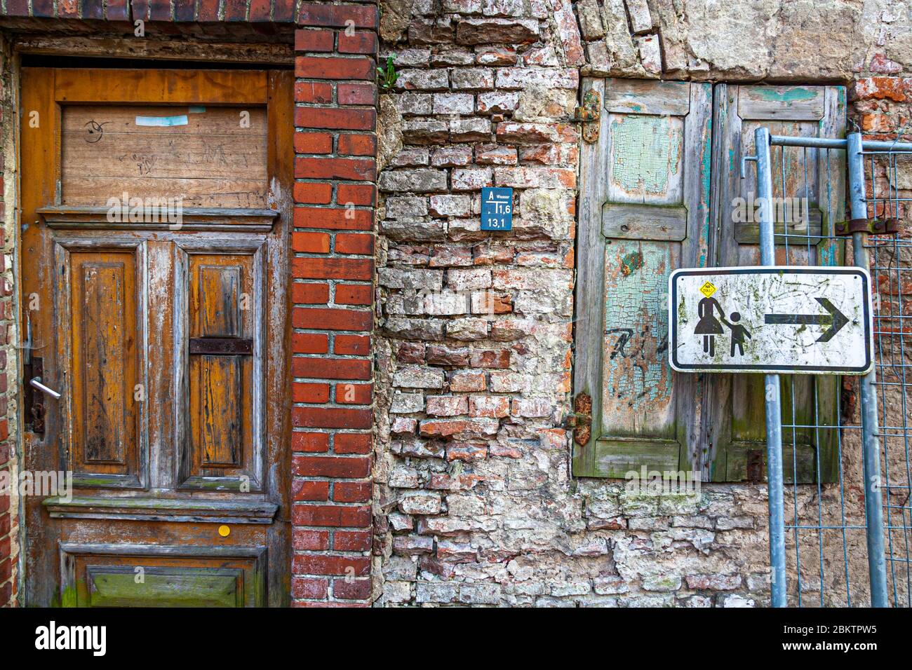 Facade of old House in Brandenburg an der Havel, Germany Stock Photo