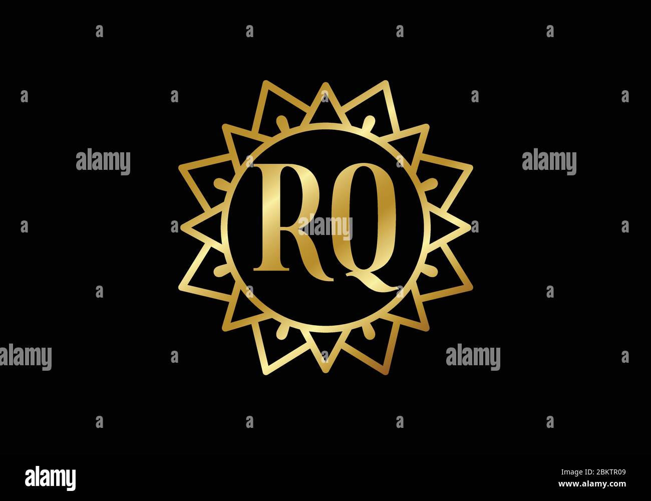 Initial Monogram Letter R Q Logo Design Vector Template. Graphic ...