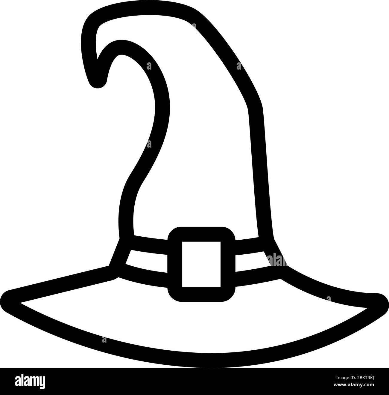 halloween witch hat icon vector outline illustration Stock Vector