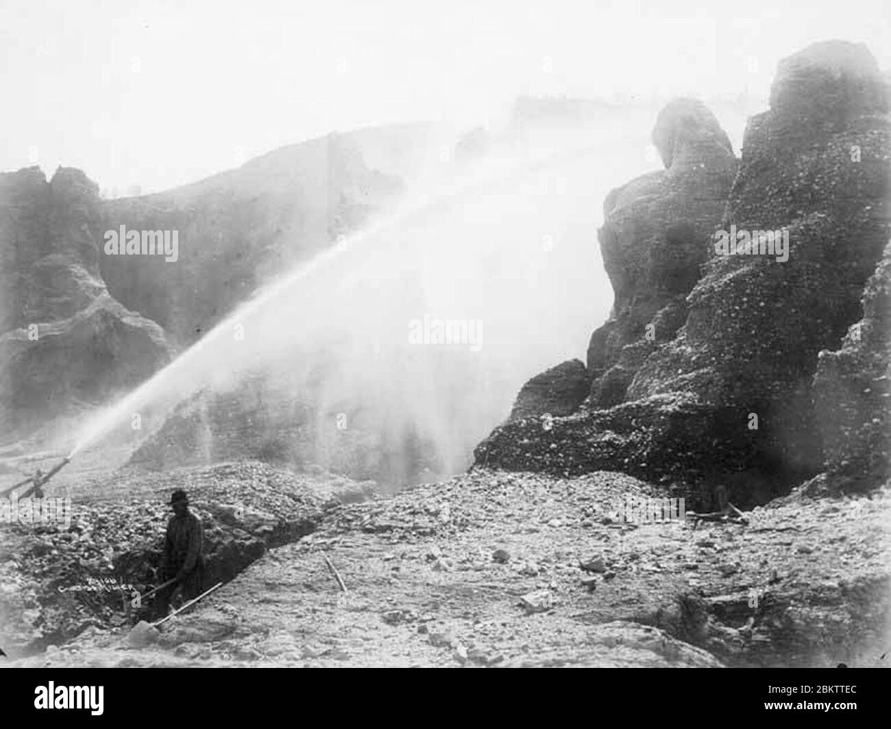 Hydraulic mining operation probably Dawson ca 1914 (CURTIS 1892 Stock