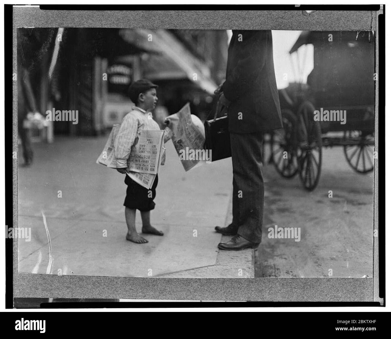 Hyman, six year old newsie. Another six year old newsie said he sold until 6 P.M. Stock Photo