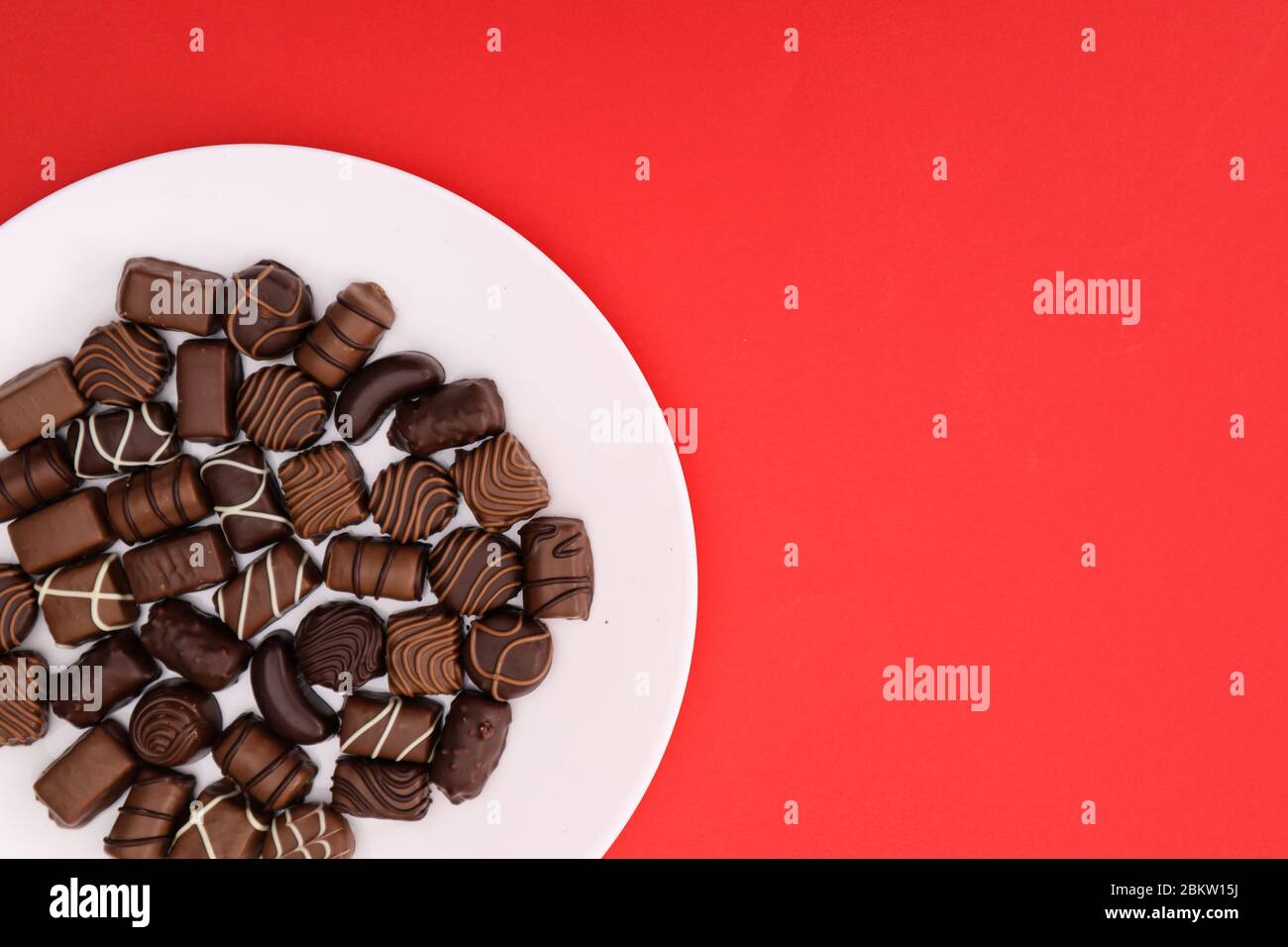 Delicious chocolates different shapes and taste Stock Photo