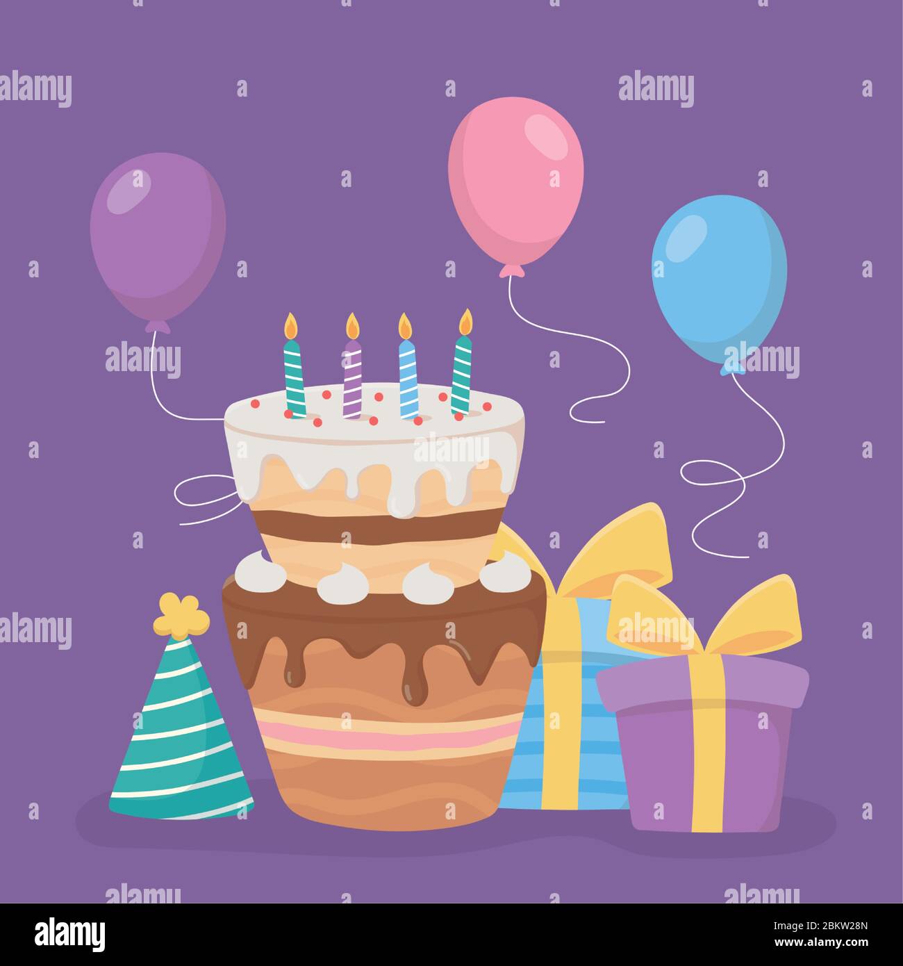 Happy Birthday Cake with Letters Candles with Fire Stock Image - Image of  anniversary, celebrate: 259548229