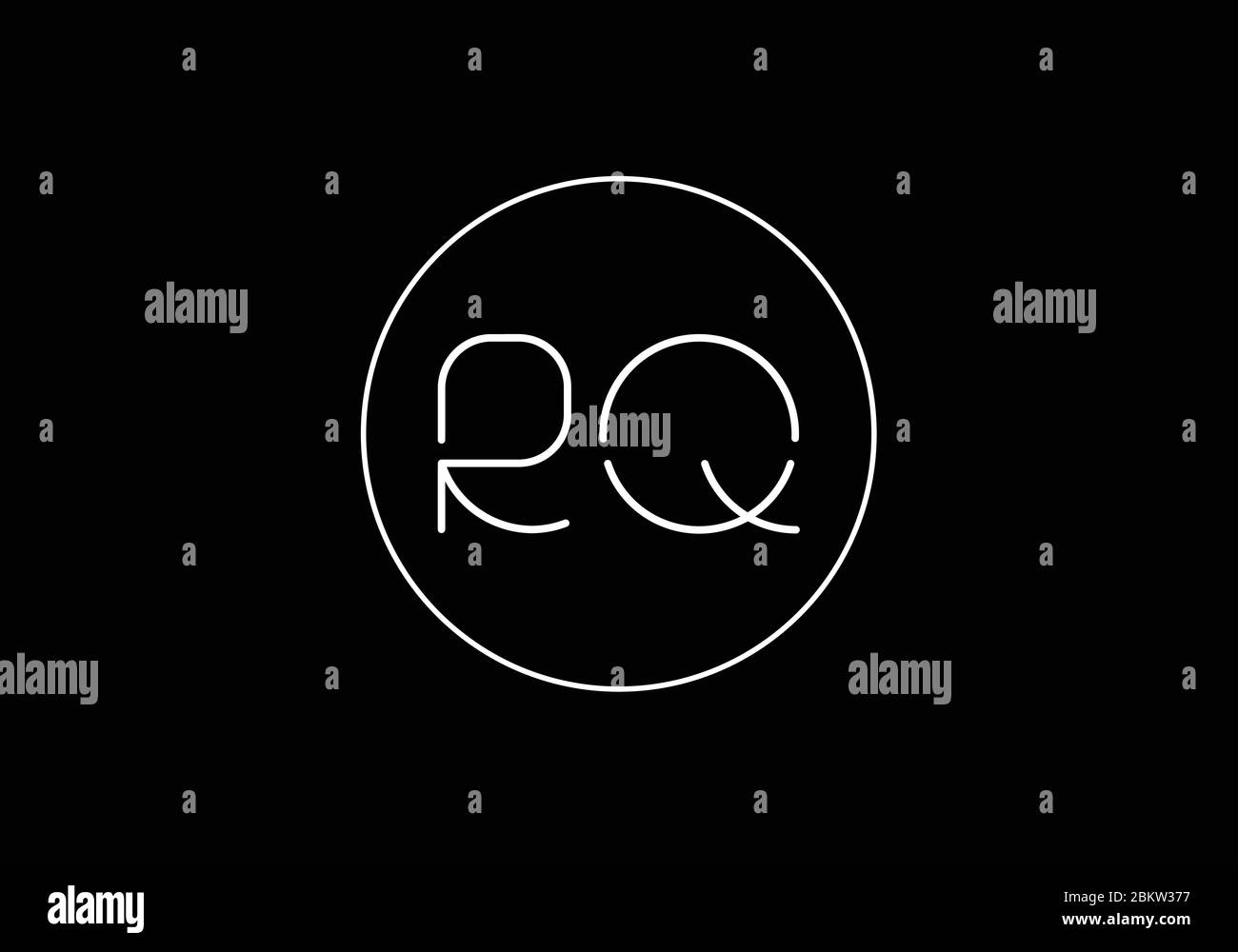 Initial Monogram Letter R Q Logo Design Vector Template. Graphic ...