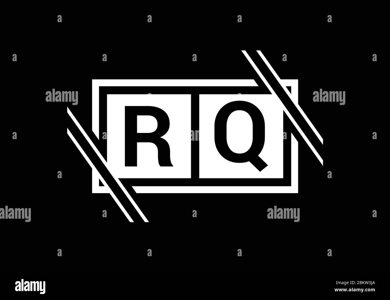 Initial Monogram Letter R Q Logo Design Vector Template. Graphic ...