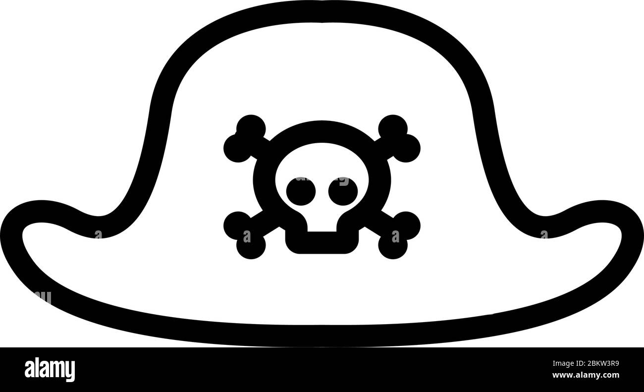 pirate hat icon vector outline illustration Stock Vector