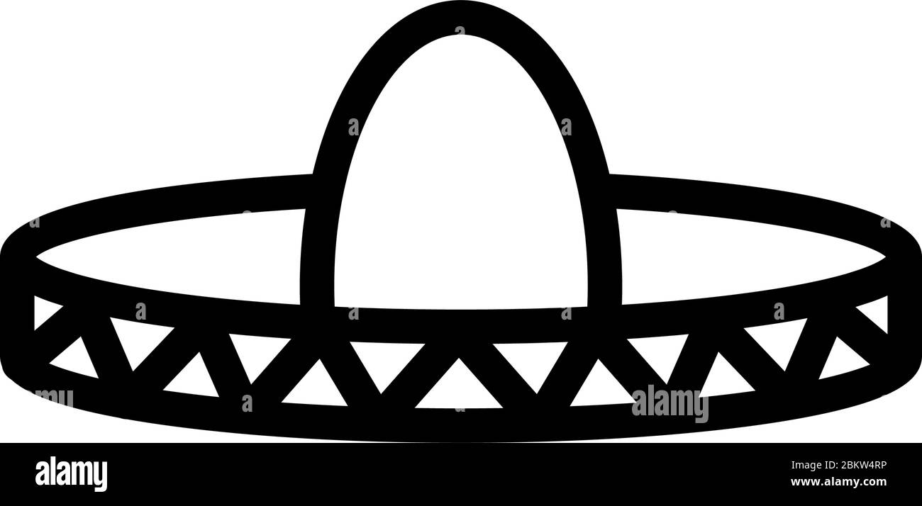 mexican hat icon vector outline illustration Stock Vector
