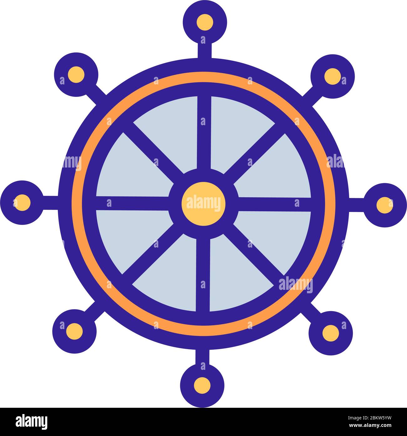 dharma wheel icon vector outline illustration Stock Vector