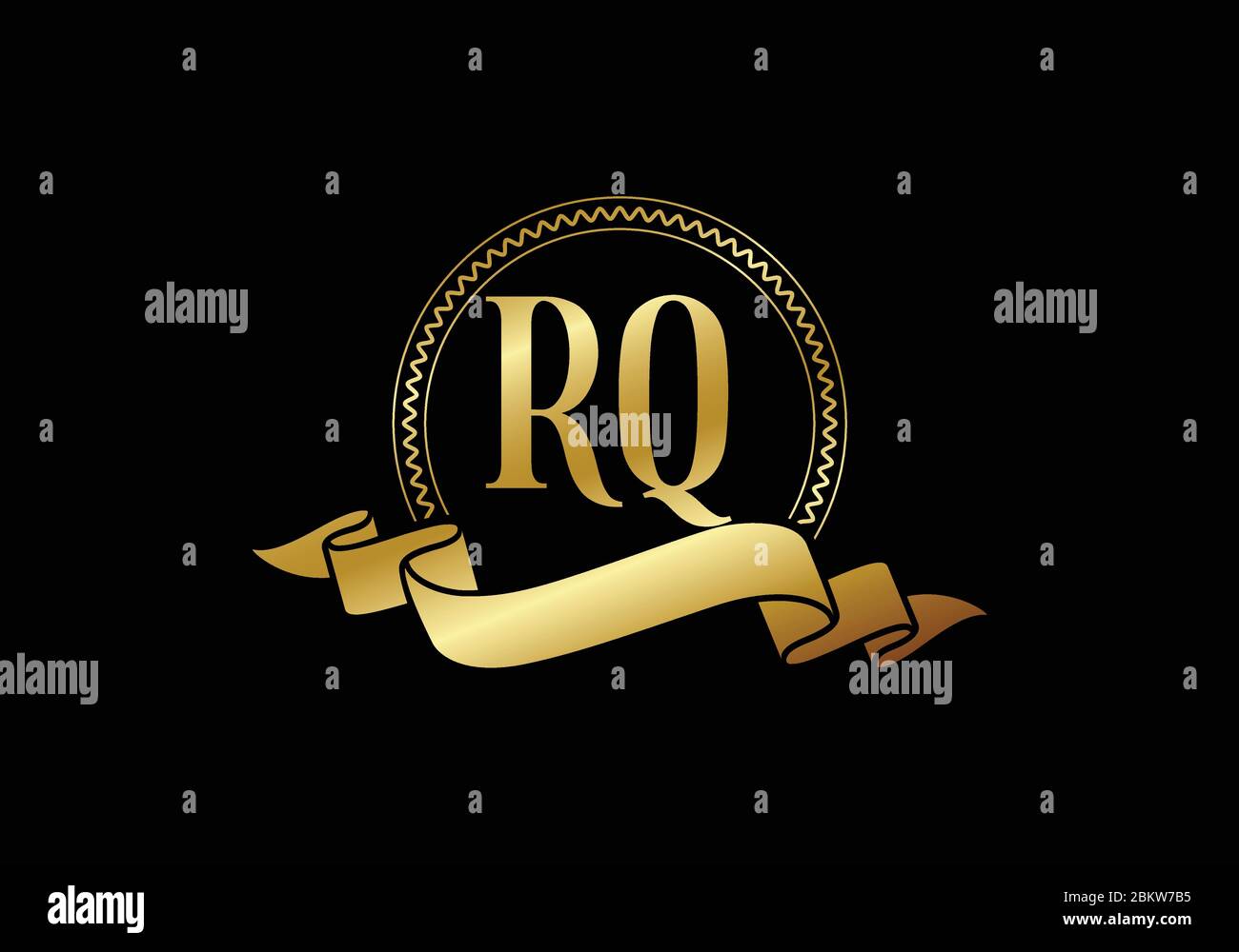 Initial Monogram Letter R Q Logo Design Vector Template. Graphic ...