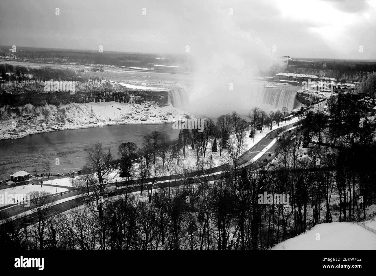 The Horseshoe Falls seen from the Niagara Skywheel. Stock Photo