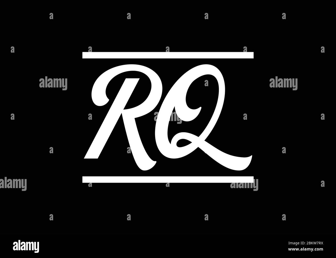 Initial Monogram Letter R Q Logo Design Vector Template. Graphic ...