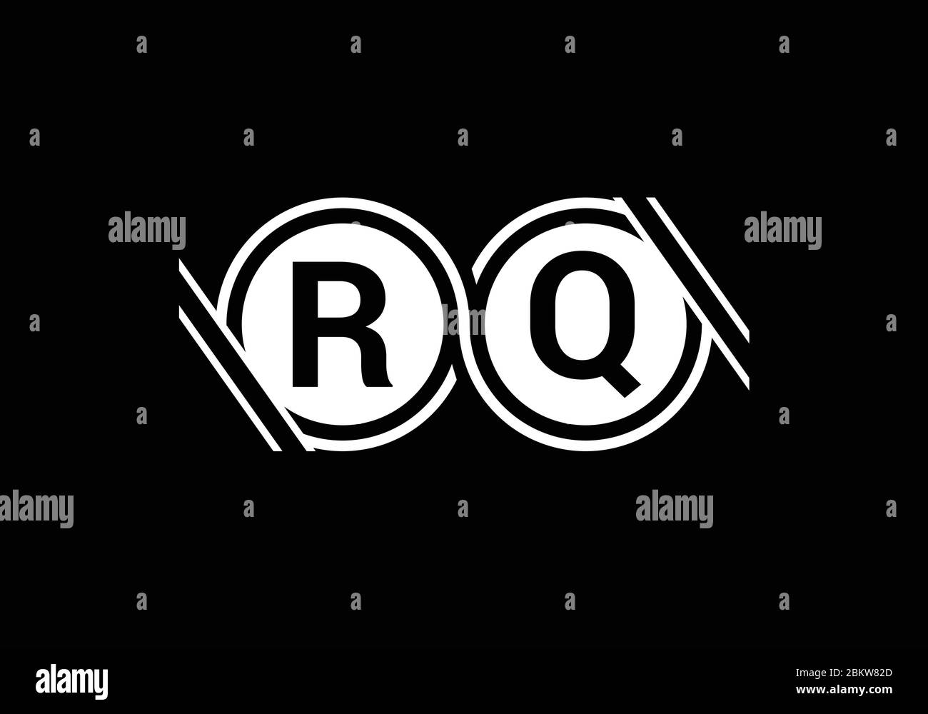 Initial Monogram Letter R Q Logo Design Vector Template. Graphic ...