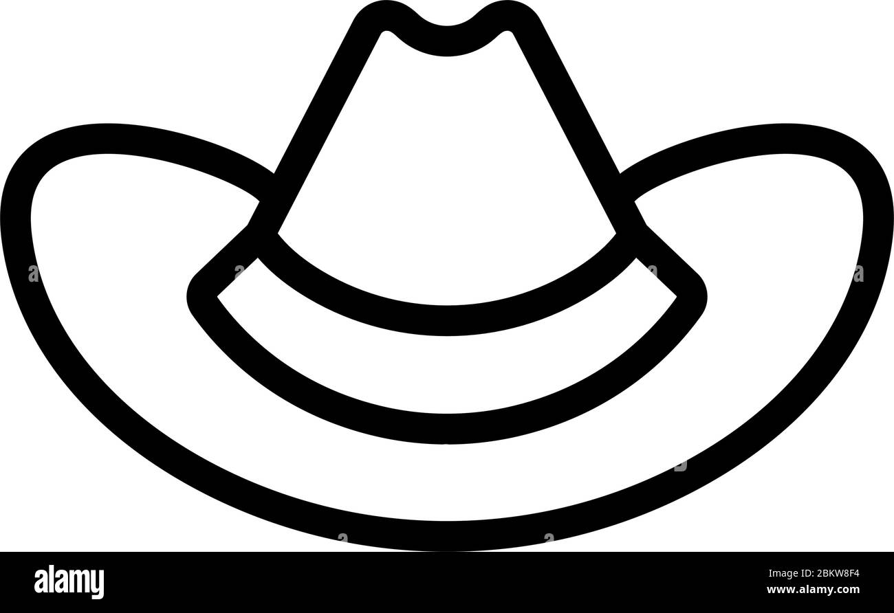 cowboy hat icon vector outline illustration Stock Vector