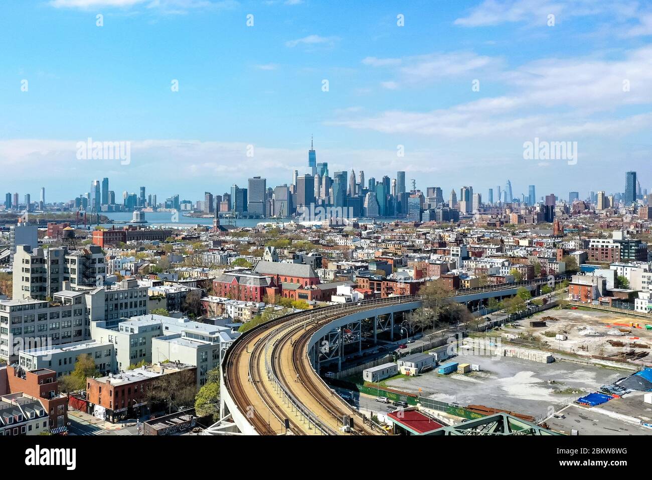 Panoramic view of the Gowanus Canal in Brooklyn with the Gowanus