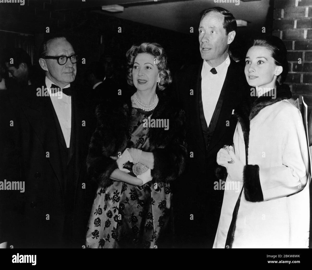 JACK BENNY and his wife MARY LIVINGSTONE with AUDREY HEPBURN and MEL