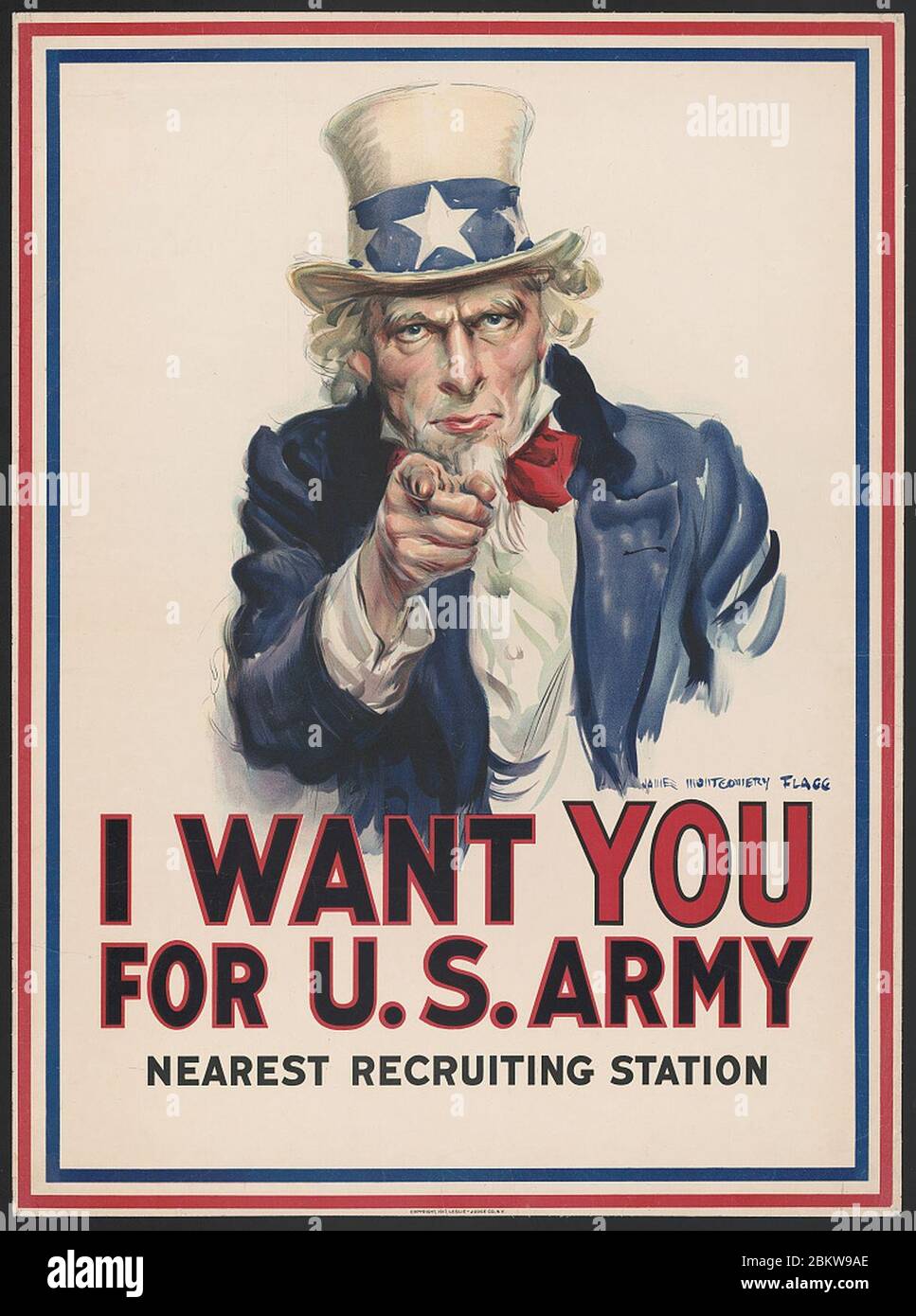 I want you for U.S. Army - nearest recruiting station - James Montgomery Flagg. Stock Photo