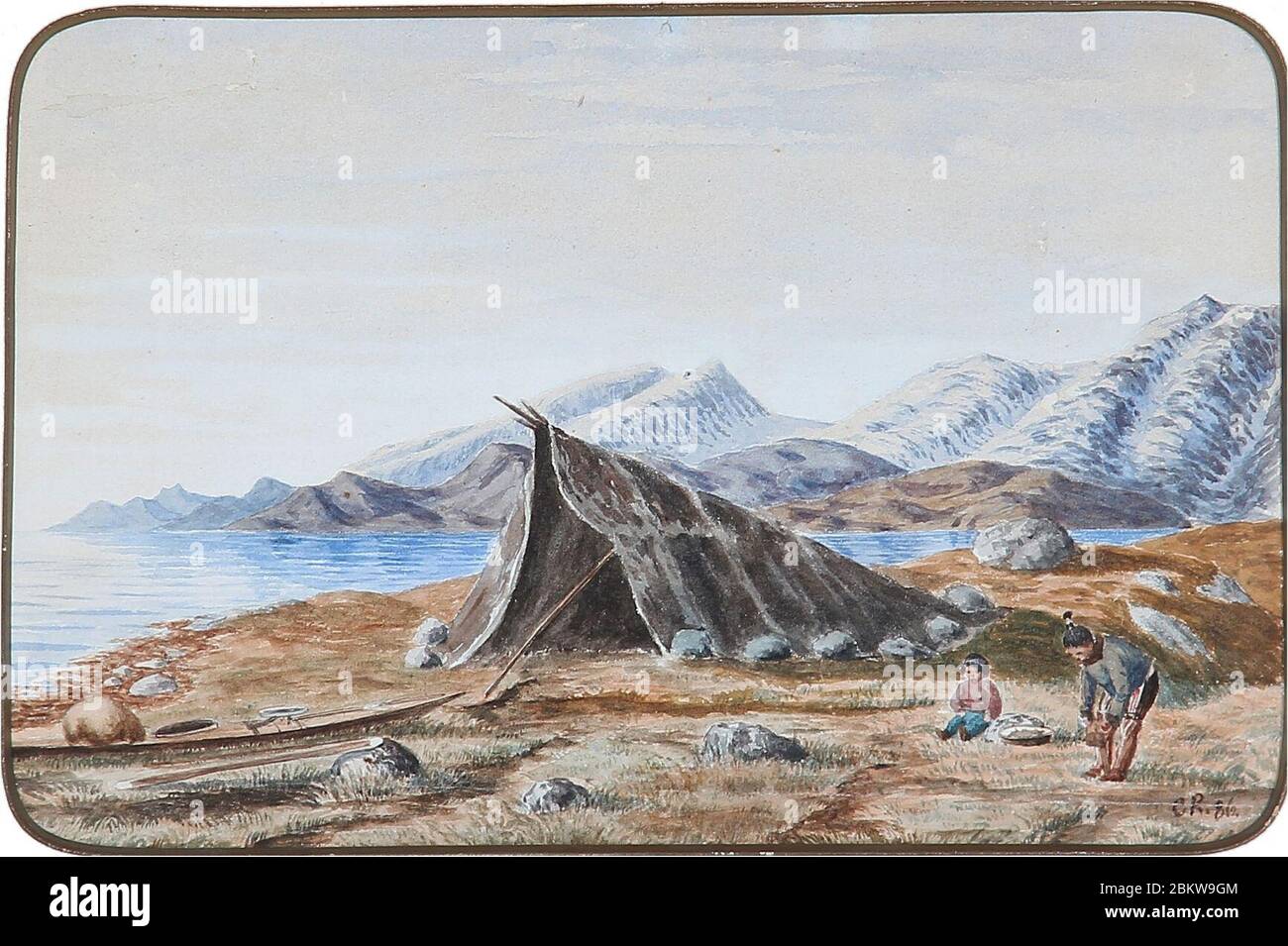 I. E. C. Rasmussen - From a Greenlandic settlement Stock Photo - Alamy