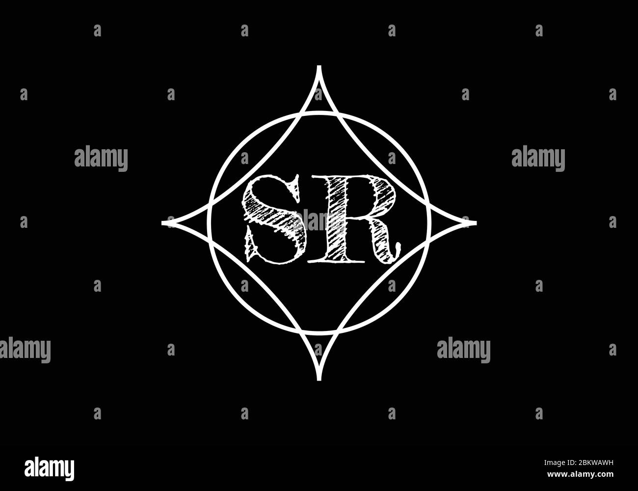 Initial Monogram Letter SR Logo Design Vector Template. Graphic ...