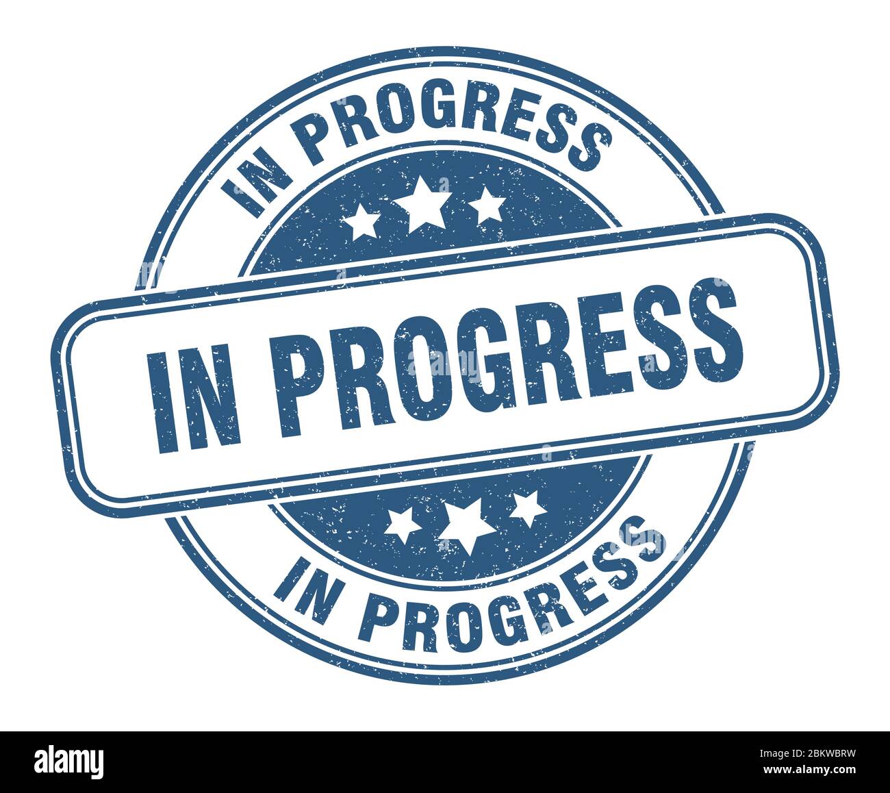 in progress stamp. in progress round grunge sign. label Stock Vector ...