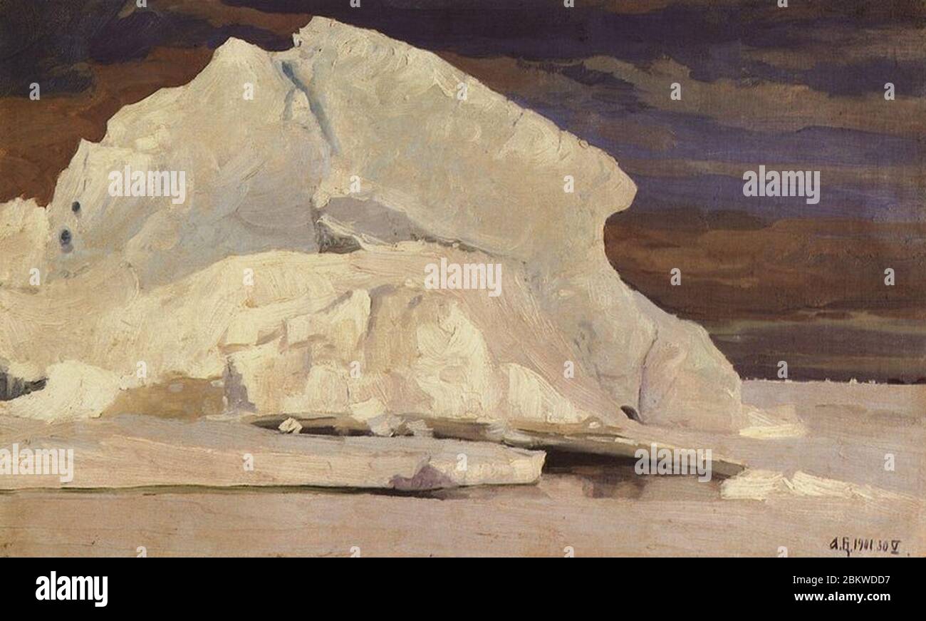 Iceberg in the Kara Sea by Alexander Borisov - 1901. Stock Photo