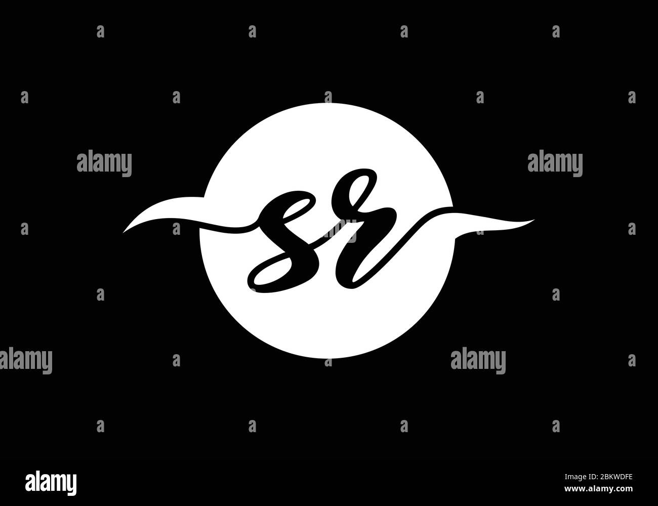 Initial Monogram Letter SR Logo Design Vector Template. Graphic ...