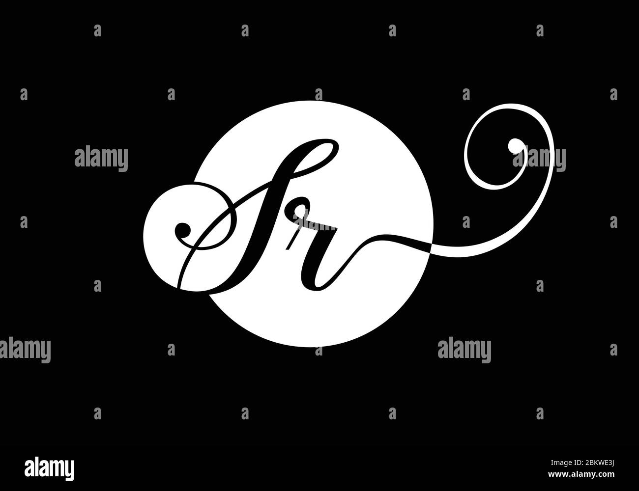 Initial Monogram Letter SR Logo Design Vector Template. Graphic ...