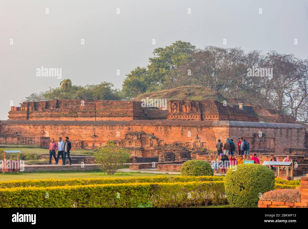 Buddhist temple ruins, Nalanda, Bihar, India Stock Photo