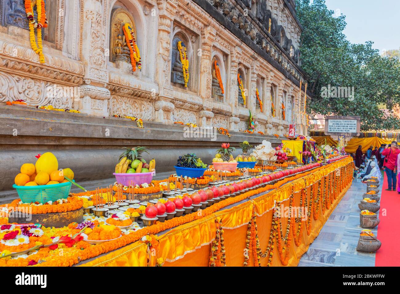 Mahabodhi Temple, Bodh Gaya, Bihar, India Stock Photo