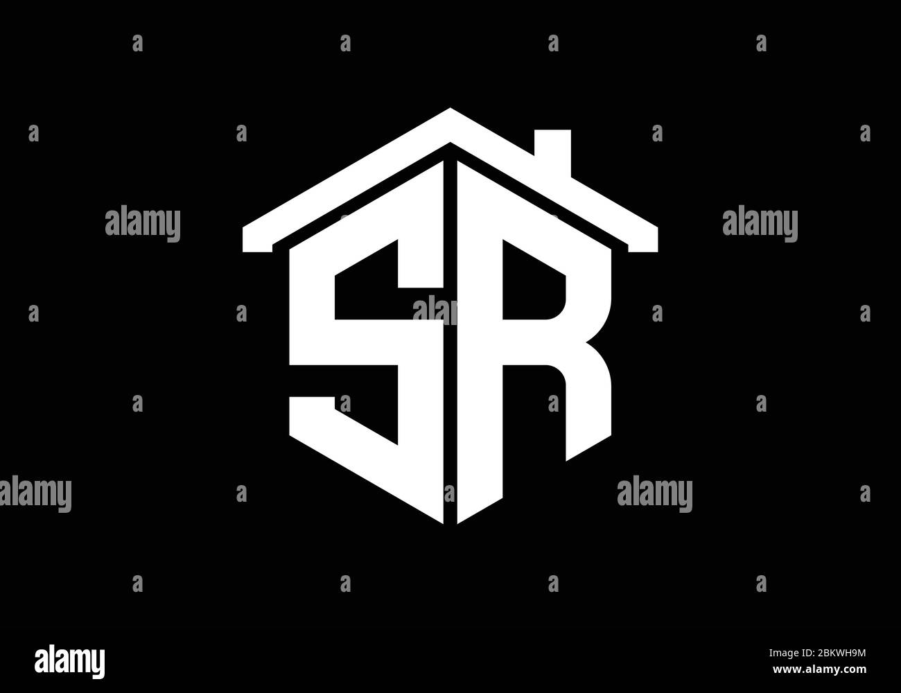 Initial Monogram Letter SR Logo Design Vector Template. Graphic ...