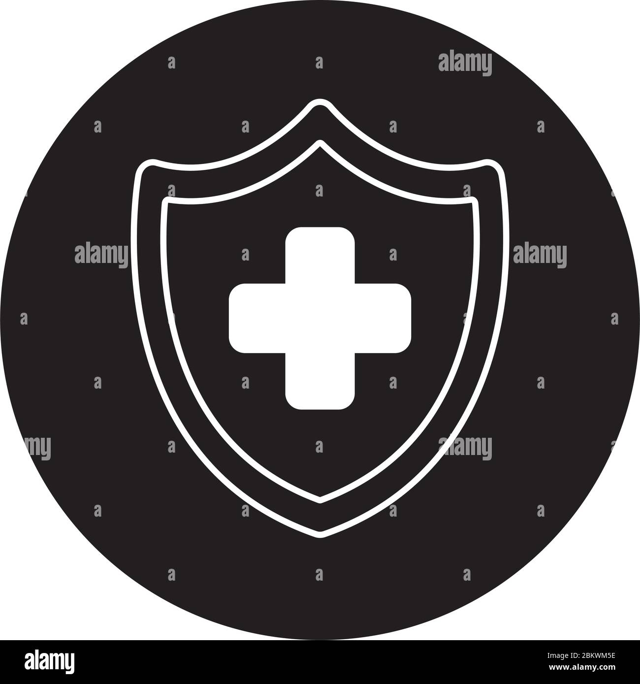 medical cross in shield isolated icon Stock Vector Image & Art - Alamy