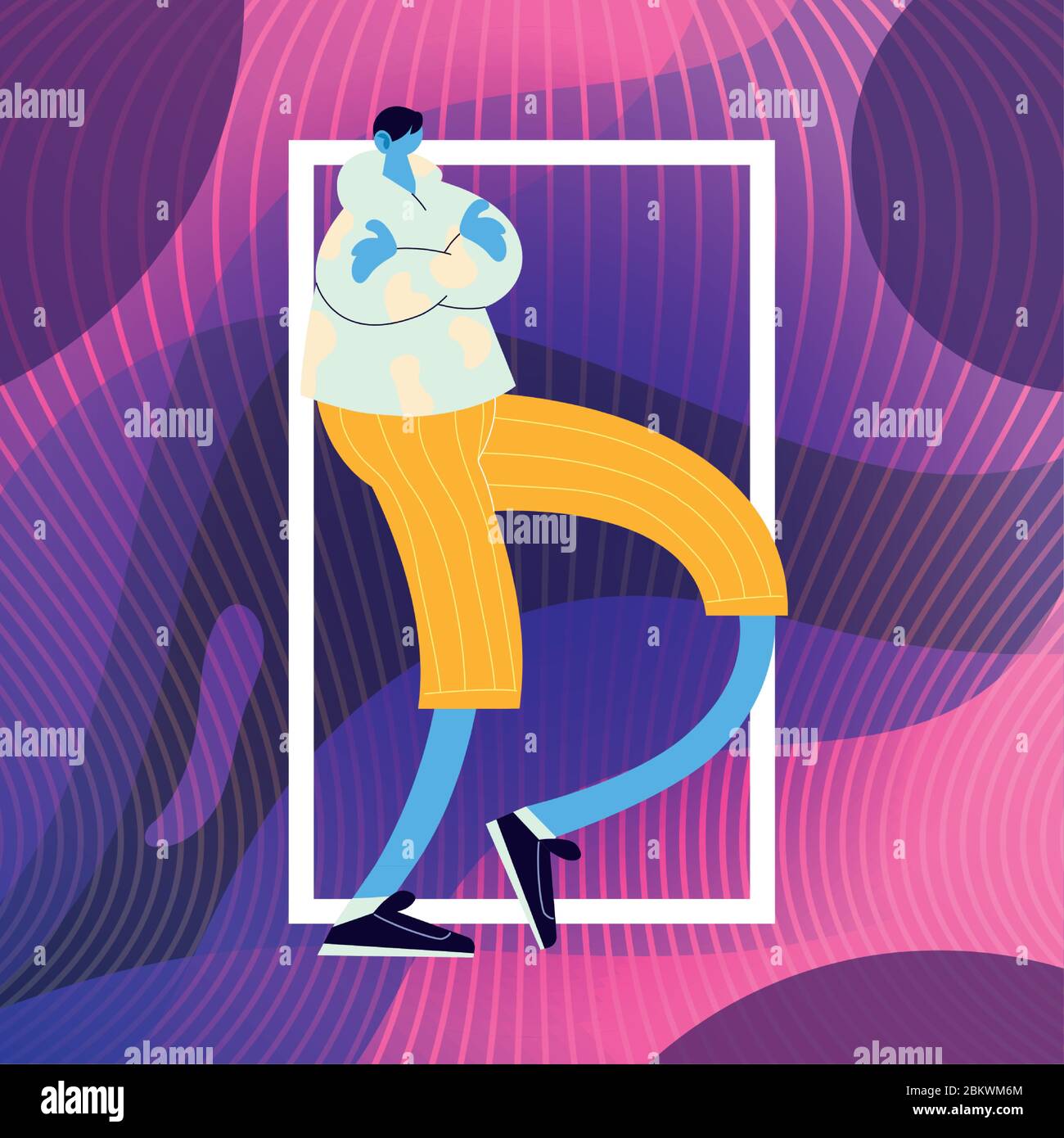 man walking and dancing with style vector illustration design Stock ...