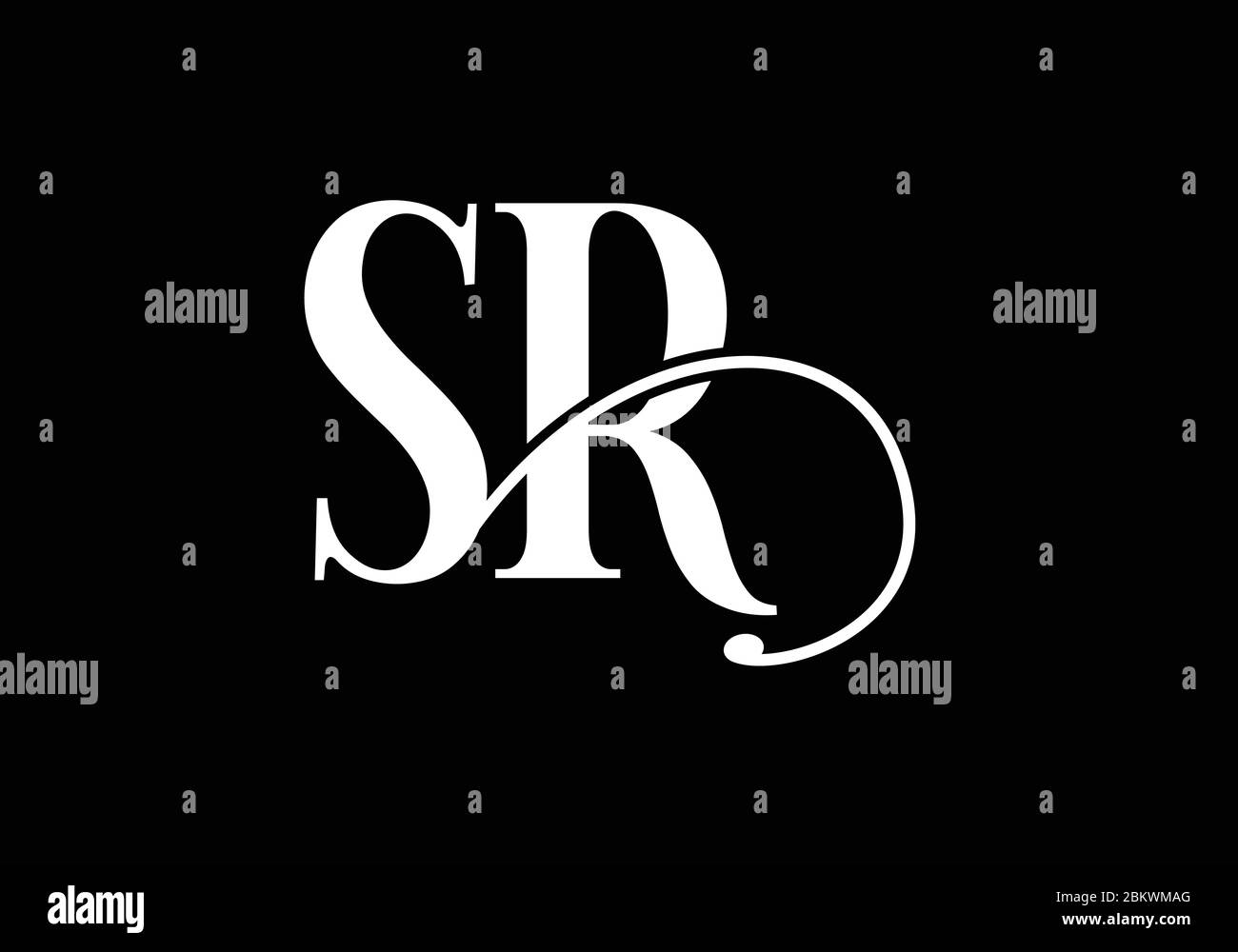 Initial Monogram Letter SR Logo Design Vector Template. Graphic ...