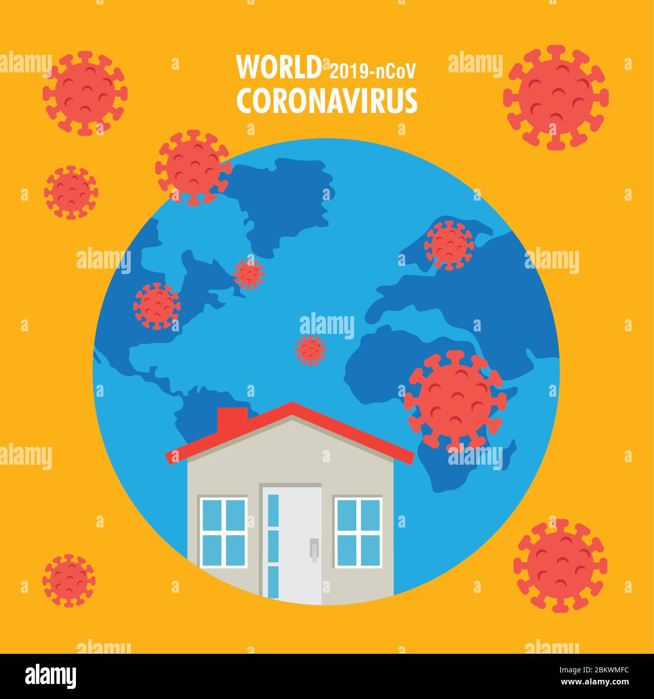 planet earth with covid19 particles with house Stock Vector Image & Art ...
