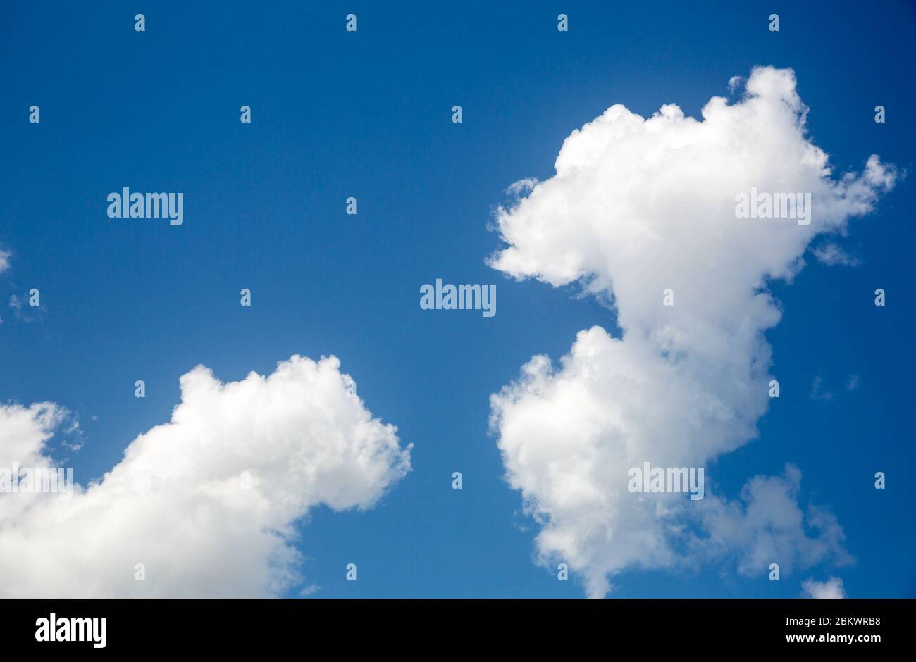 View on nice white clouds in blue sky Stock Photo