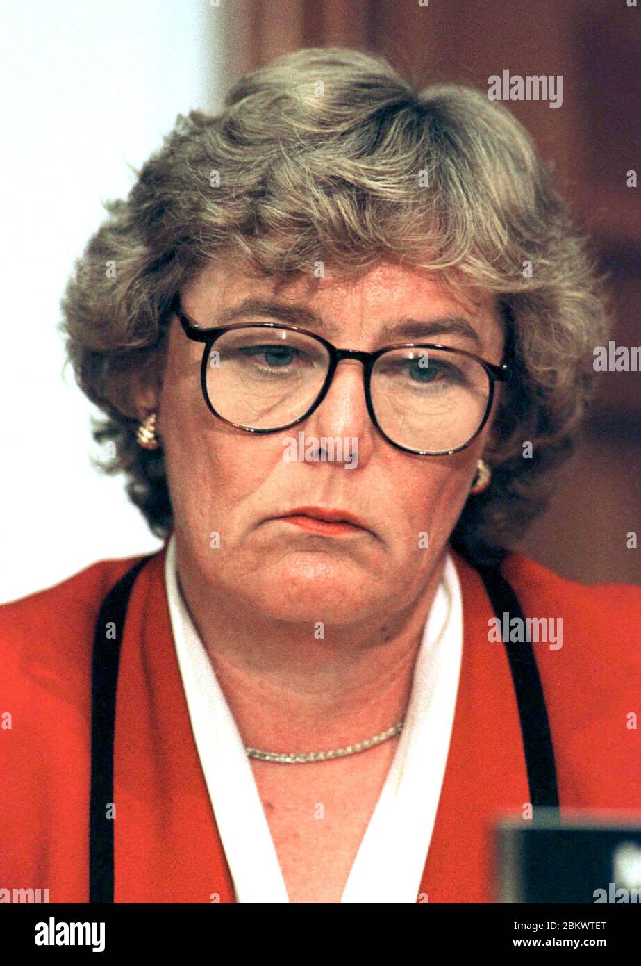 United States Representative Zoe Lofgren (Democrat of California) listens to opening statements during the U.S. House Judiciary Committee hearing in Washington, DC to determine if there are to be Impeachment hearings against US President Bill Clinton on 5 October, 1998.Credit: Ron Sachs / CNP / MediaPunch Stock Photo
