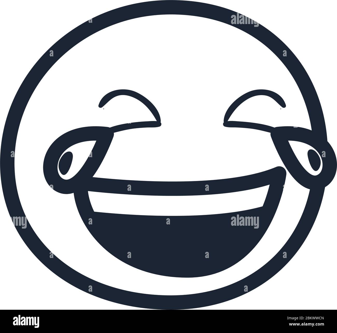 joy emoji face line style icon design, Cartoon expression emoticon and  social media theme Vector illustration Stock Vector Image & Art - Alamy