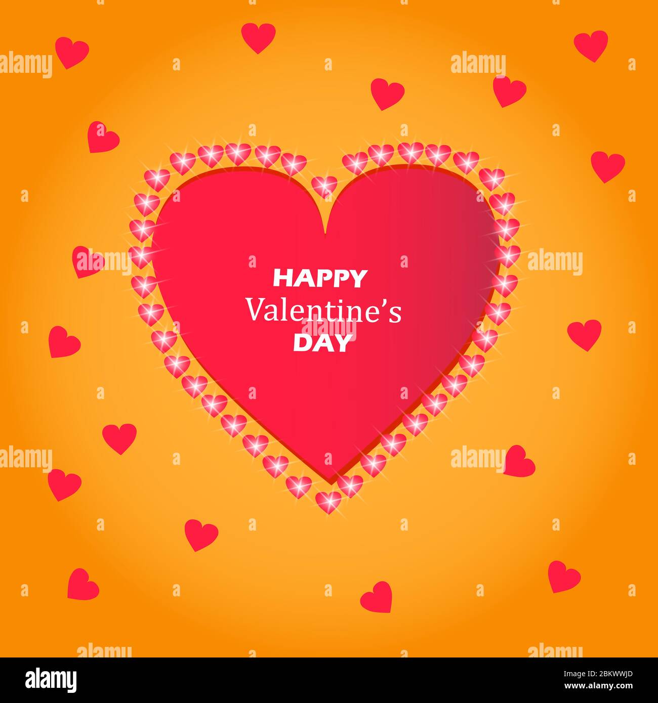 Valentines day background with Heart Shaped Balloons and golden ...