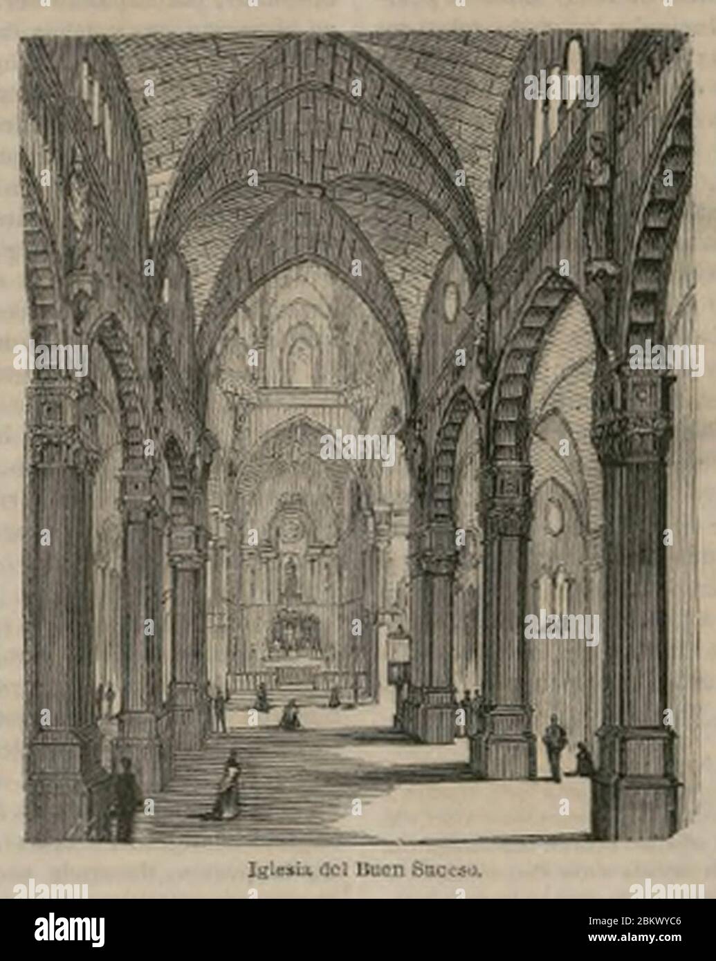 Iglesia del Buen Suceso de Nao en la Guía de Madrid manual del madrileño y del forastero (1876) p 315. Stock Photo
